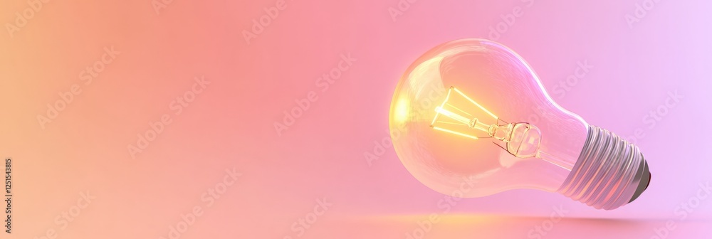 Close-up of a glowing light bulb on a soft gradient pink background
innovation concept, creative ideas, energy symbol, minimalistic design, inspiration Close-up of a glowing light bulb on a soft gradient pink background
innovation concept, creative ideas, energy symbol, minimalistic design, inspiration