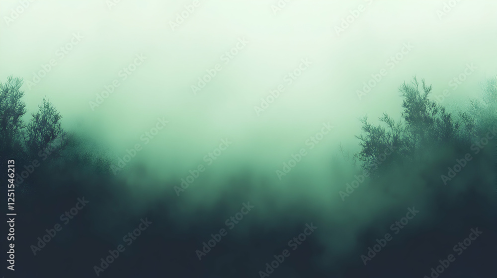 Trees Disappearing Into Dense Fog Creating an Eerie Forest Ambiance Trees Disappearing Into Dense Fog Creating an Eerie Forest Ambiance