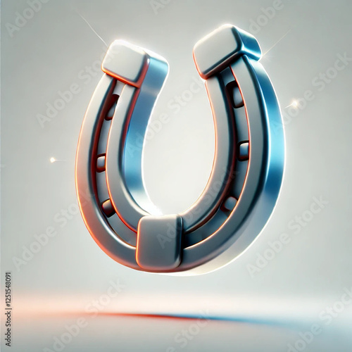 3D Cartoon Horseshoe Icon
