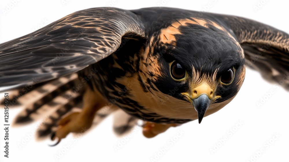 Fototapeta premium Majestic Aplomado Falcon in Flight: A Close-Up