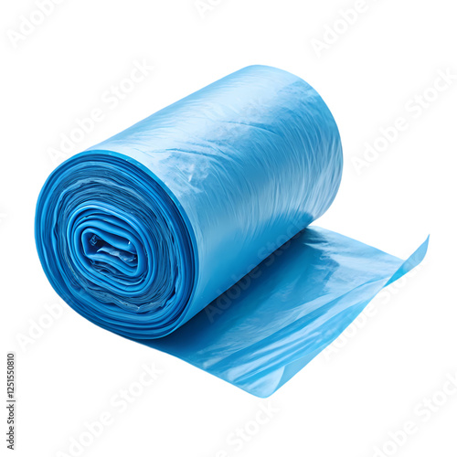 Blue Plastic Trash Bags Roll - Bulk Disposable Waste Bags