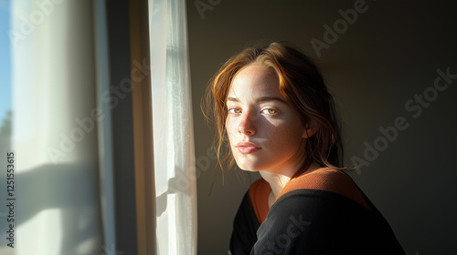 The contrast of sunlight and sadness in a reflective portrait Free Download The contrast of sunlight and sadness in a reflective portrait - GFXLoad