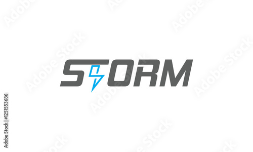 Lightning strom logo design template vector