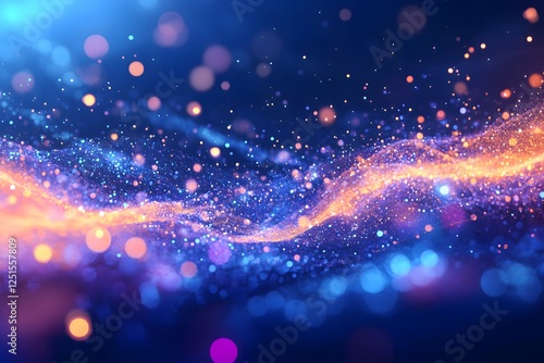 Vibrant Abstract Energy Waves with Glowing Lights