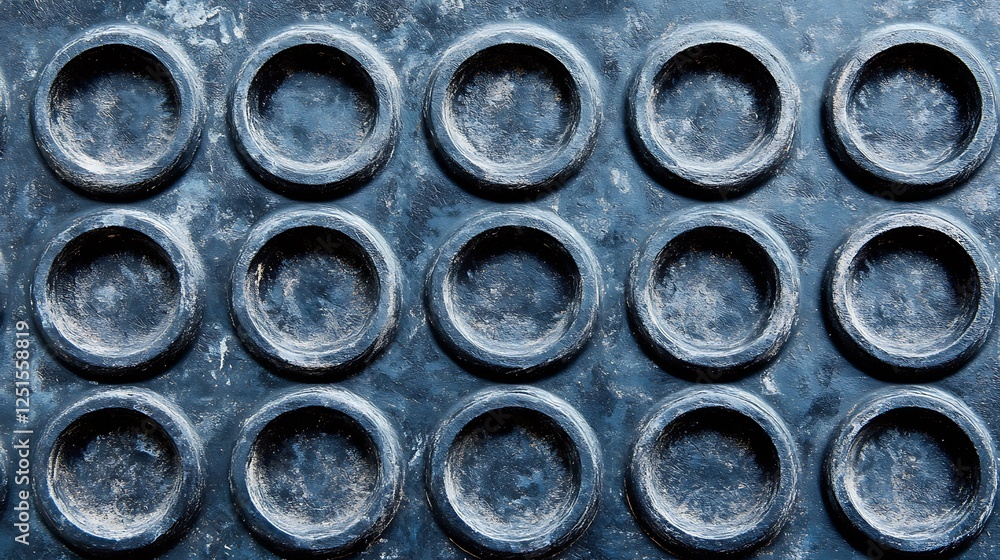 Dark Rubber Mat with Circular Indents Dark Rubber Mat with Circular Indents