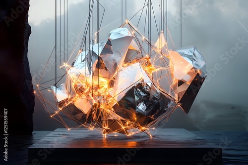 Futuristic Crystal Light Installation