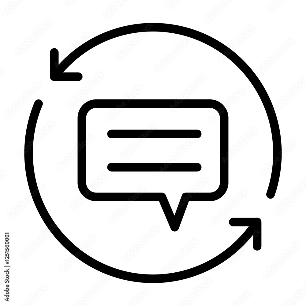 Feedback Loop Vector Line Icon Design Feedback Loop Vector Line Icon Design