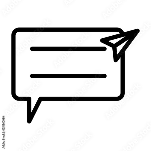 Direct Message Vector Line Icon Design