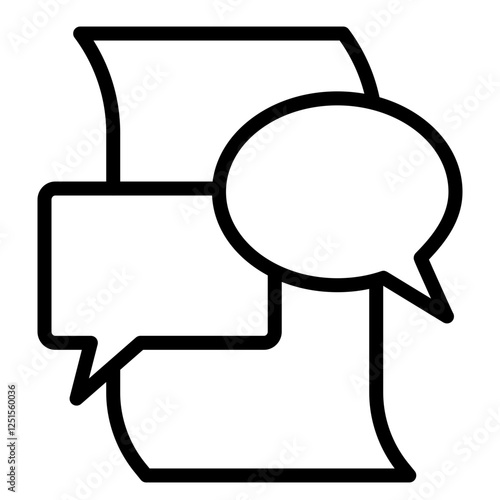Chat Transcript Vector Line Icon Design
