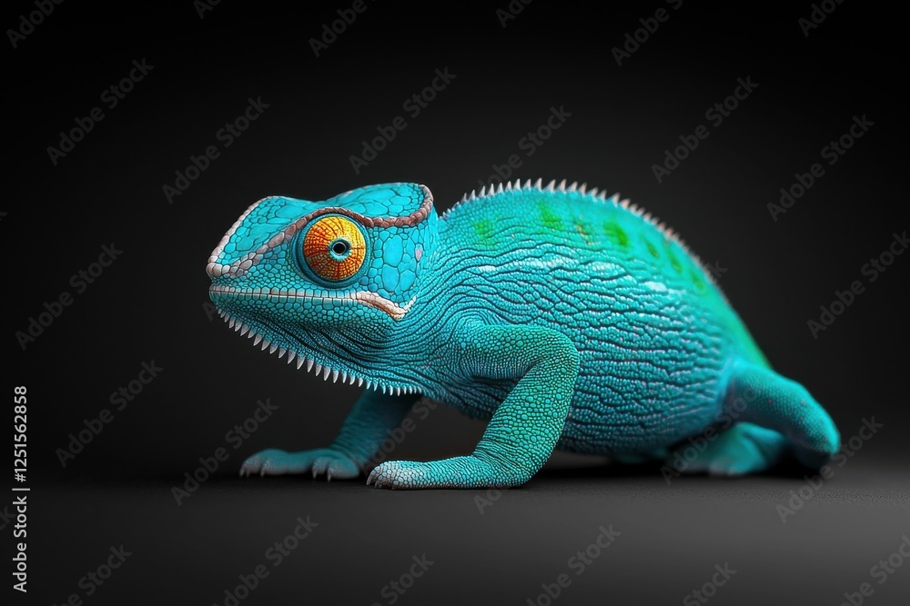 Fototapeta premium Realtime Digital Chameleon Rendering for Advanced Visual Effects Motion Graphics Film Visuals Stunning Realtime 3D Character Animation Procedural Texture Generation