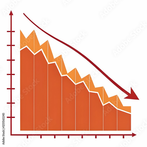 A Business Graph showing the Negative grow of business