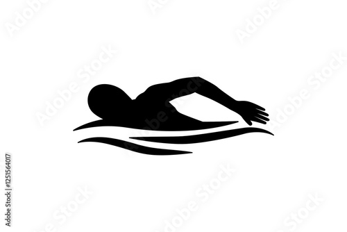 Simple swimming icon, swimming 
 person logo vector illustration for swimming sport.