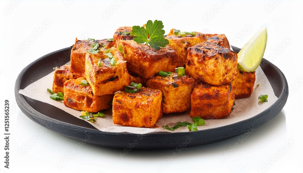 paneer tikka indian street food isolated on a white background paneer tikka indian street food isolated on a white background