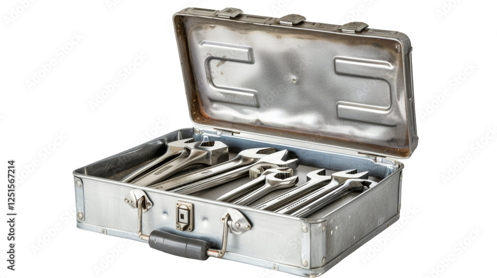 Metal Toolbox with Various Tools for DIY Projects Metal Toolbox with Various Tools for DIY Projects