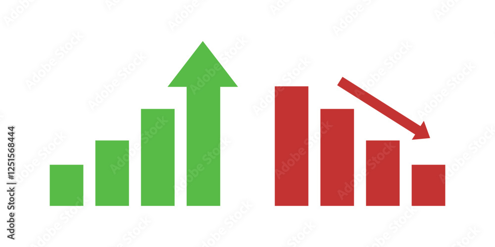increasing graph and decreasing graph icons increasing graph and decreasing graph icons