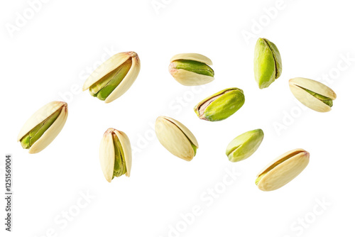 pistachio nuts isolated on white