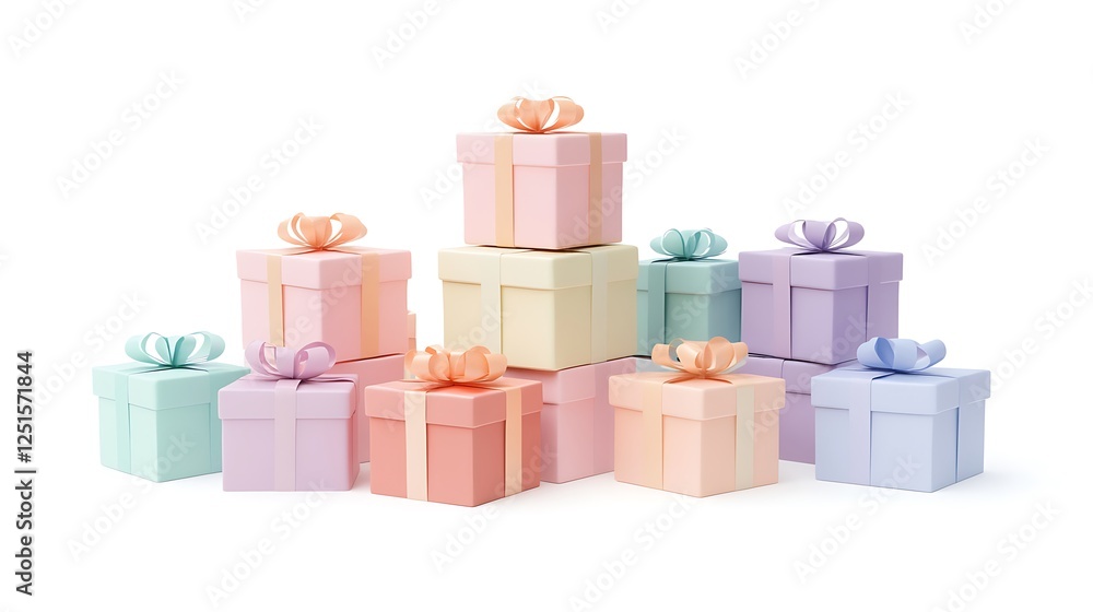 Obraz premium charming pastel gift boxes elegant design images