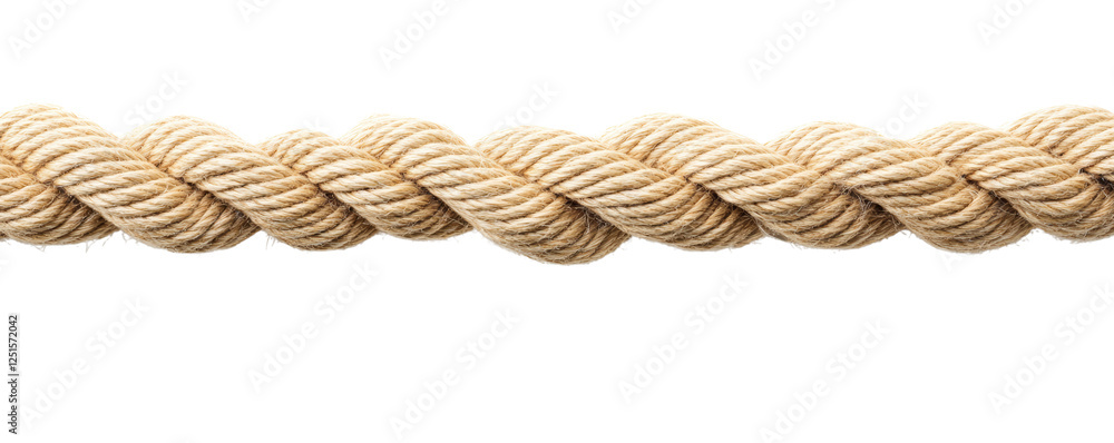 Twisted rope on a transparent background. A detailed close-up of a thick, natural braided rope made of jute or hemp fibers, showcasing texture and durability. Twisted rope on a transparent background. A detailed close-up of a thick, natural braided rope made of jute or hemp fibers, showcasing texture and durability.