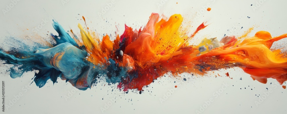 Vivid colors colliding and mixing, creating an energetic and abstract visual experience Vivid colors colliding and mixing, creating an energetic and abstract visual experience