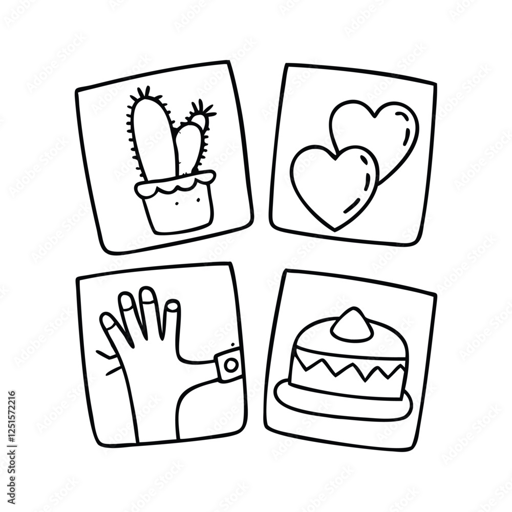 Obraz premium hand drawn icons