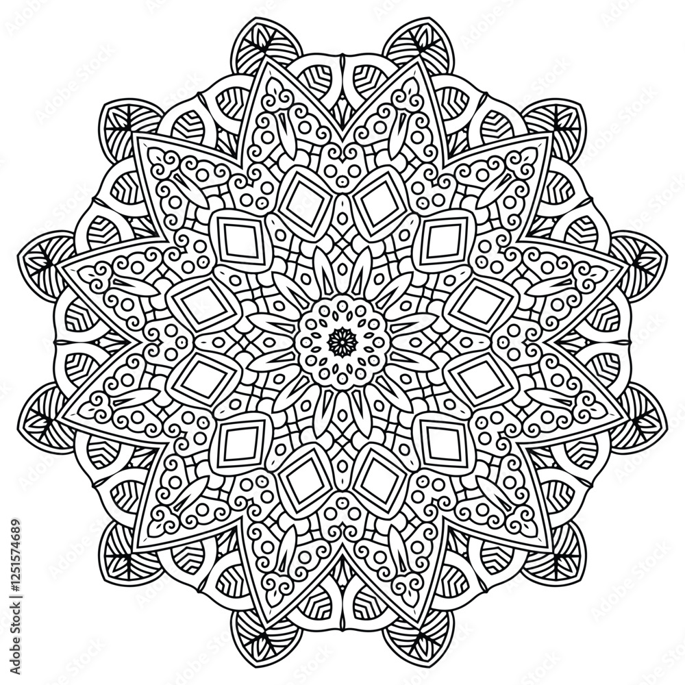 Fototapeta premium Circular Mandala Design for Focus and Relaxation