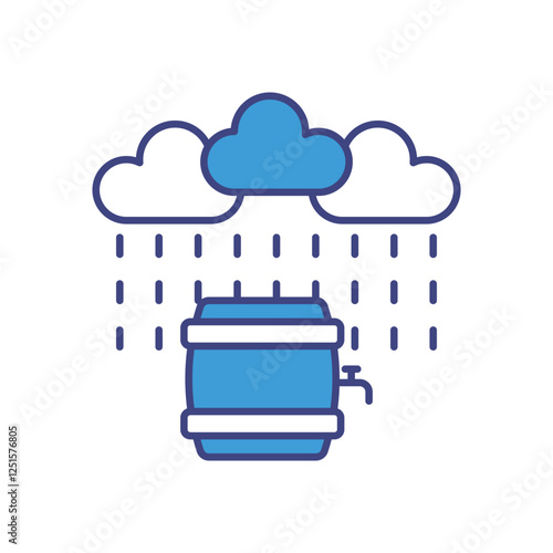 Rainwater Harvesting icon vector stock illustration