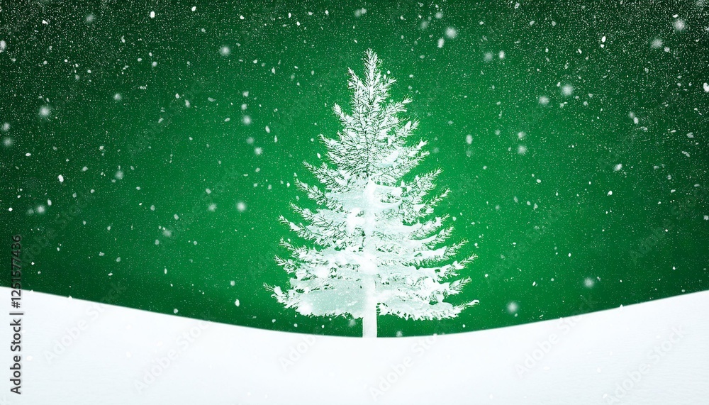 Fototapeta premium christmas background with snow falling and pine tree silhouette on green background motion graphic loop video