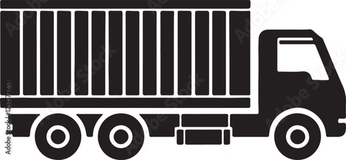 container truck logo clip art silhouette design vector illustration