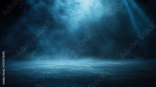 Wallpaper Mural Blue smoky stage, spotlight, dark background, product display Torontodigital.ca