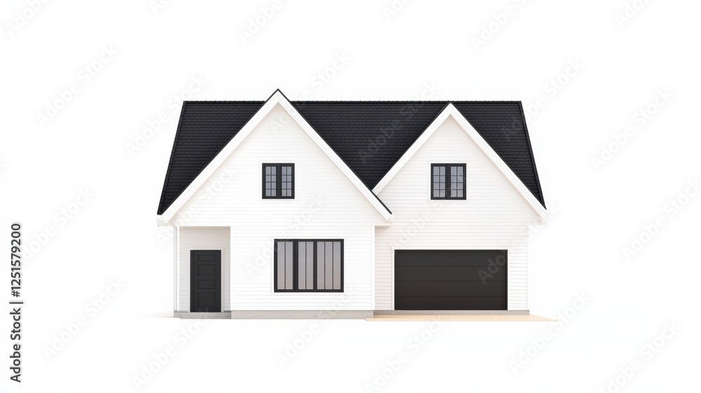 Modern farmhouse style two story home with sleek design Modern farmhouse style two story home with sleek design