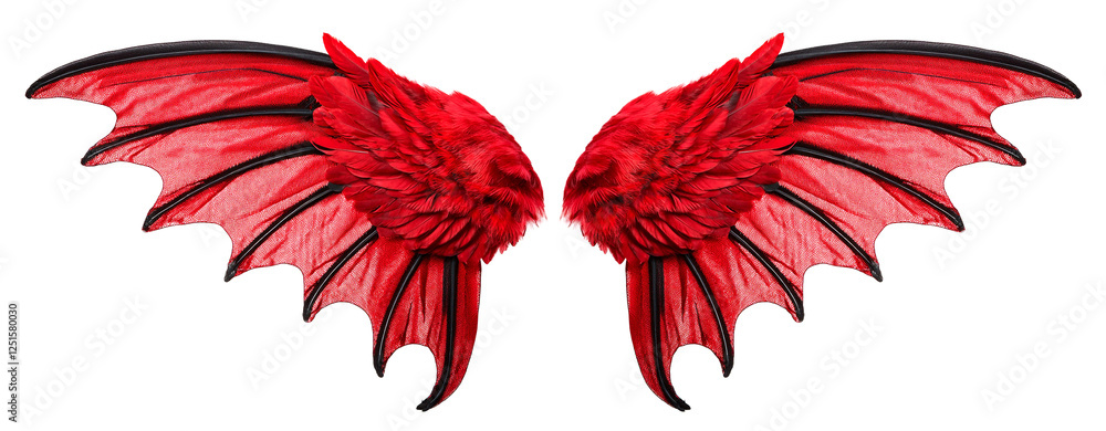 赤い悪魔の翼。白背景。(red devil's wings on white background.)
赤い悪魔の翼。白背景。(red devil's wings on white background.)