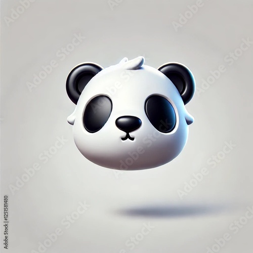 3D Cartoon Vector Panda Head Icon