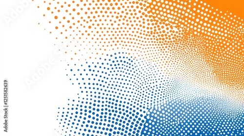 Wallpaper Mural Abstract swirling blue orange dots, white background, website banner Torontodigital.ca