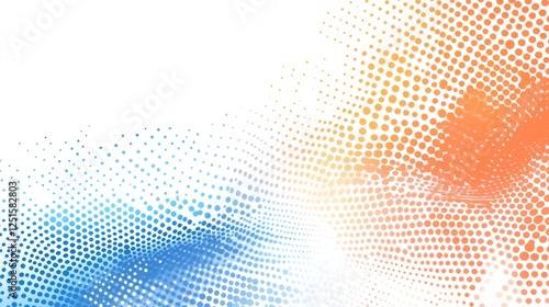 Wallpaper Mural Abstract blue orange wave dots background design Torontodigital.ca