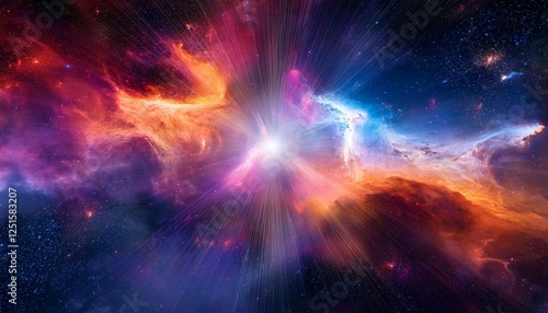 colorful space galaxy with supernova nebula abstract background