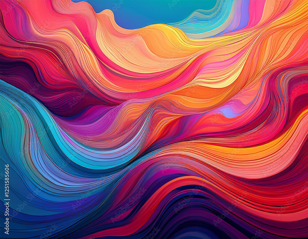 Obraz premium abstract vibrant color waves create dynamic modern aesthetics