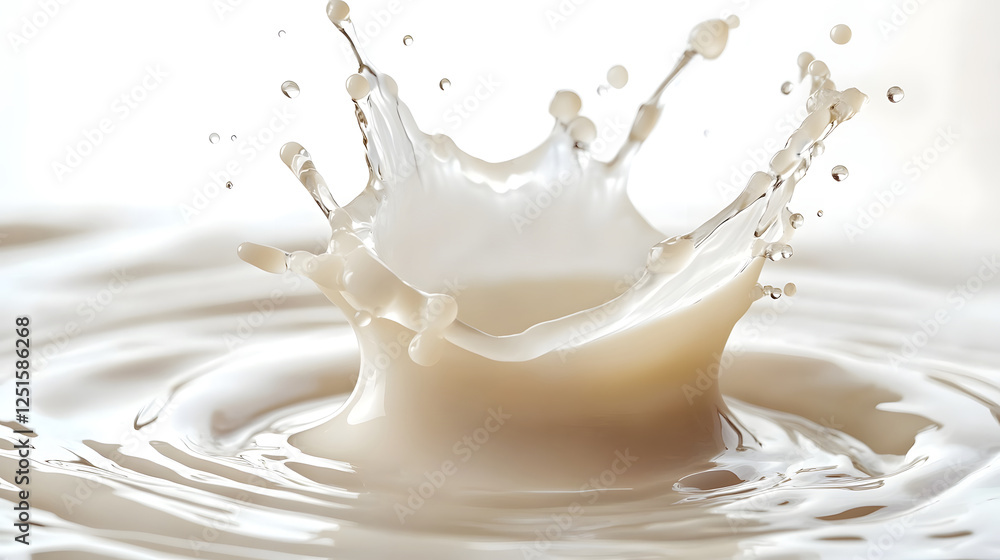 Elegant and Minimalist Milky White Splash of Water Droplet Motion with Transparent Fluid Texture on Reflective and Clean Surface Background Elegant and Minimalist Milky White Splash of Water Droplet Motion with Transparent Fluid Texture on Reflective and Clean Surface Background