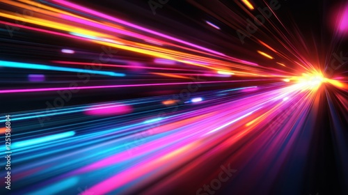 Speed, light trails, tunnel, vibrant, abstract, motion, energy, background, futuristic, technology