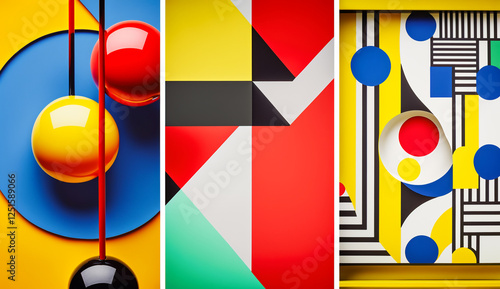 Bright and Bold Wallpaper. Geometric Art Concept