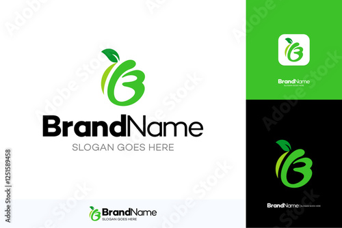 Initial letter B fresh and leaf logo design, premium modern vector templates element, nature logo.