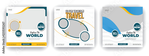 Travel social media post design template