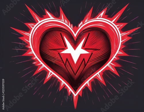 valentines day heart lightning bolt design