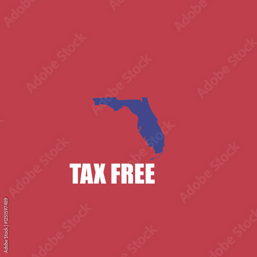 Tax free text on florida map