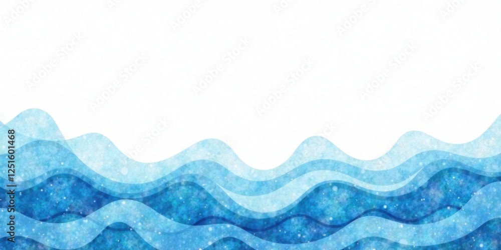 Fototapeta premium Serene Blue Watercolor Waves Abstract Background Design for Peaceful and Calming Projects