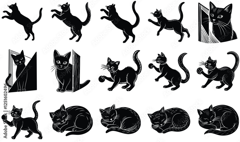 Obraz premium set of animals silhouettes