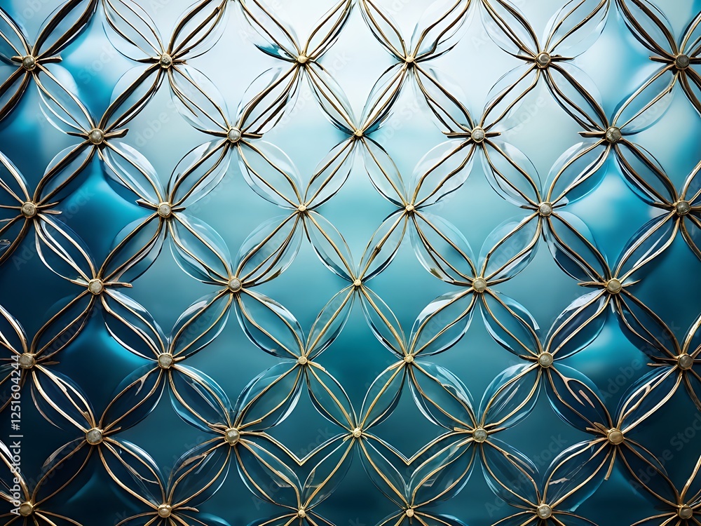 Fototapeta premium Abstract Floral Pattern on Glass Panel