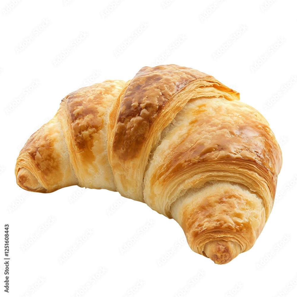 Freshly Baked Croissant with a Golden Crust Isolated on Transparent Background Freshly Baked Croissant with a Golden Crust Isolated on Transparent Background