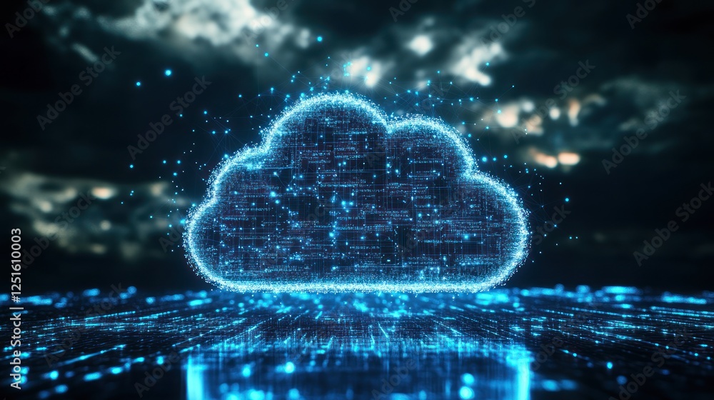 Digital cloud data storm night technology Digital cloud data storm night technology