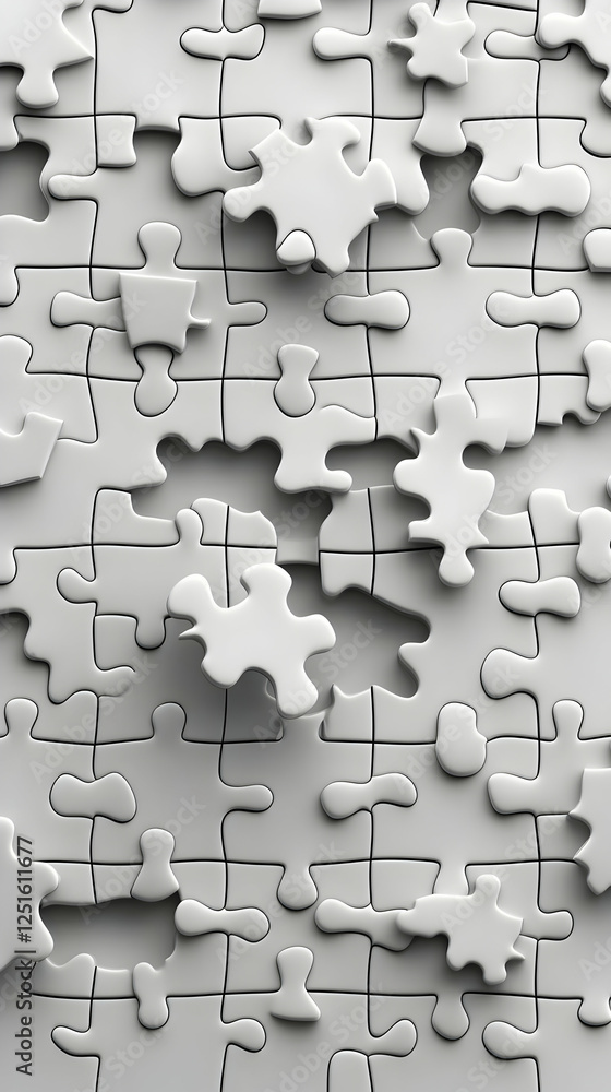 Abstract White Puzzle Pieces Background: Solving Challenges, Strategy, and Teamwork Abstract White Puzzle Pieces Background: Solving Challenges, Strategy, and Teamwork