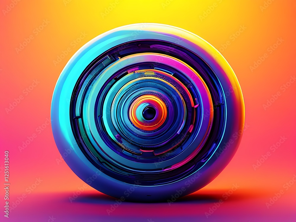 Abstract Circular Design with Multicolored Rings Abstract Circular Design with Multicolored Rings